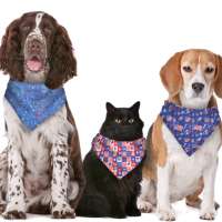 Wholesale High Quality Custom Printed Cotton Soft Triangular Bandage Pet Cat Dog Bandana